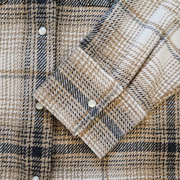 Madewell Flannel Button-Up Shirt-Jacket Womens Size L Do Well Eco Shacket NEW - Picture 7 of 14